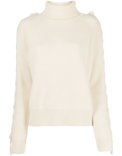 tie effect roll neck jumper