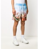 landscape-print logo track shorts