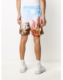 landscape-print logo track shorts