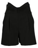 tuxedo bow detail high-waisted shorts