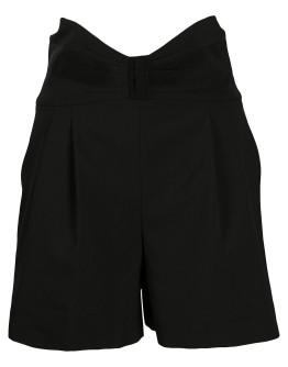 tuxedo bow detail high-waisted shorts
