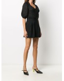 tuxedo bow detail high-waisted shorts