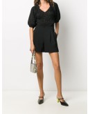tuxedo bow detail high-waisted shorts
