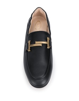 T logo loafers