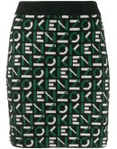 intarsia-knit logo skirt