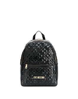 quilted logo-plaque backpack