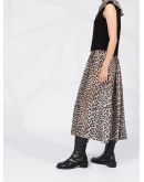 leopard-print peter pan collar dress