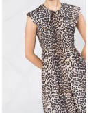 leopard-print peter pan collar dress