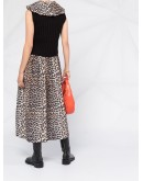 leopard-print peter pan collar dress