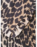 leopard-print peter pan collar dress