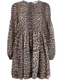 leopard print long-sleeve dress