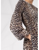 leopard print long-sleeve dress