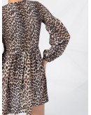 leopard print long-sleeve dress