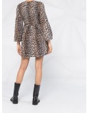 leopard print long-sleeve dress