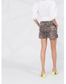 leopard print high-waisted shorts