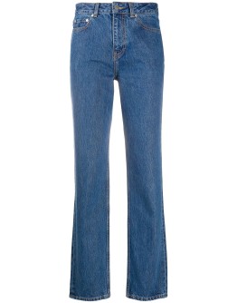 straight-leg high-rise jeans