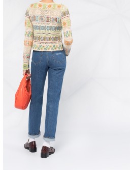 straight-leg high-rise jeans