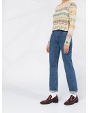 straight-leg high-rise jeans