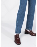 straight-leg high-rise jeans