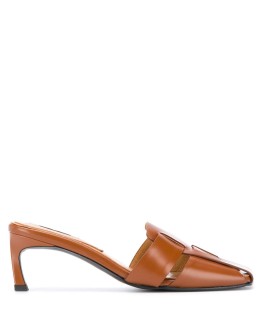 Woven Square Heeled 60mm mules