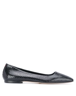 Gina snakeskin effect ballerinas 