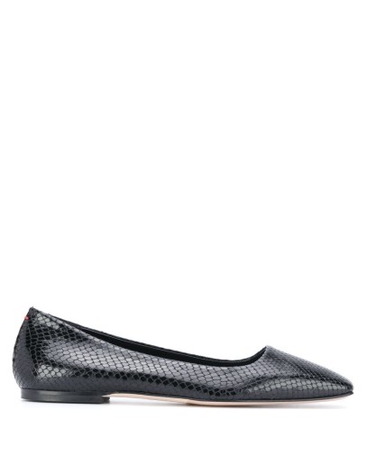 Gina snakeskin effect ballerinas 