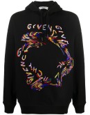 beaded distorted logo hoodie