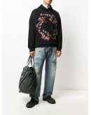 beaded distorted logo hoodie