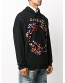beaded distorted logo hoodie