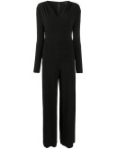 gathered wrap-front jumpsuit