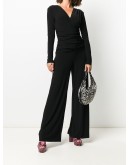 gathered wrap-front jumpsuit