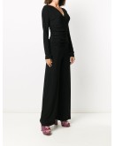 gathered wrap-front jumpsuit