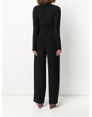 gathered wrap-front jumpsuit