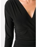 gathered wrap-front jumpsuit