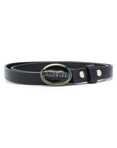 logo oval buckle belt
