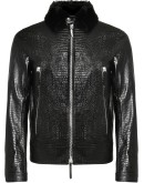Deven crocodile-print leather jacket