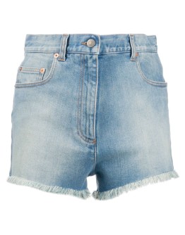 fringed denim shorts
