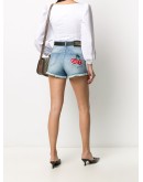 fringed denim shorts