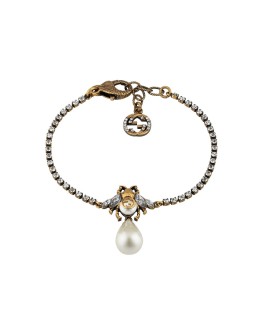 pearl-detail bee bracelet