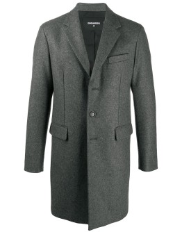 single breasted button-front coat