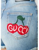 Gucci cherry washed denim shorts