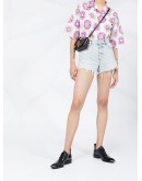 Bite high-waisted denim shorts