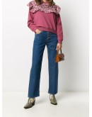 mid-rise straight jeans