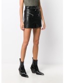belted faux-leather shorts