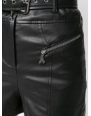 belted faux-leather shorts
