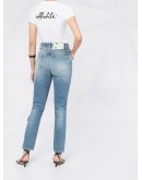 faded-effect slim-fit jeans