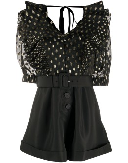 fil-coupé polka dot playsuit