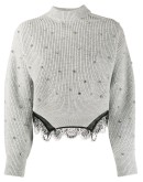 embellished ribbed jumper