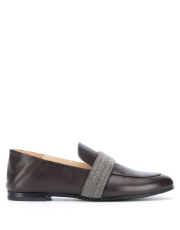 bead embellished slip-on loafers