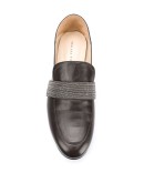 bead embellished slip-on loafers